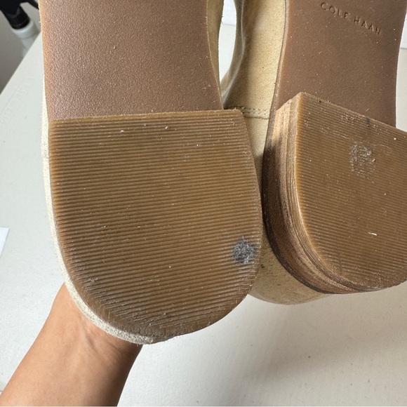 Cole Haan Light Beige Leather Upper Womens Harlyn Ankle Boots Size 6 1/2B - Picture 11 of 16